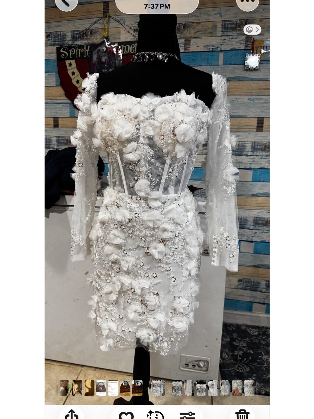 White Floral Lace Wedding Dress